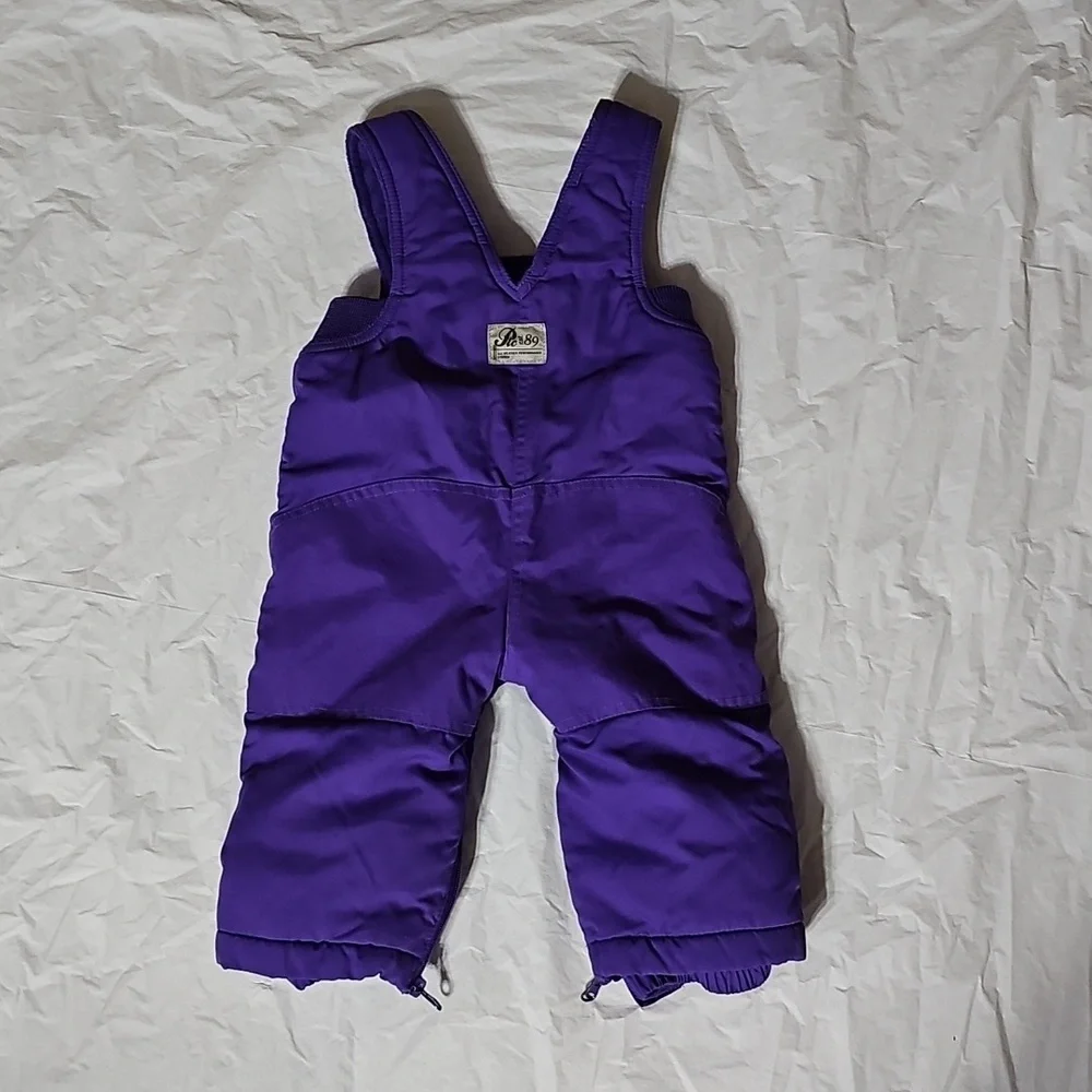 The Children's Place Baby 12 Months Purple Thermolite Bib Snowsuit Used